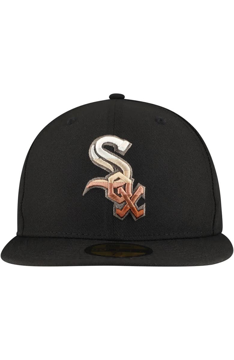 New Era Men's New Era Black Chicago White Sox Dune Gradient Side Patch 59FIFTY Fitted Hat, Alternate, color, Black