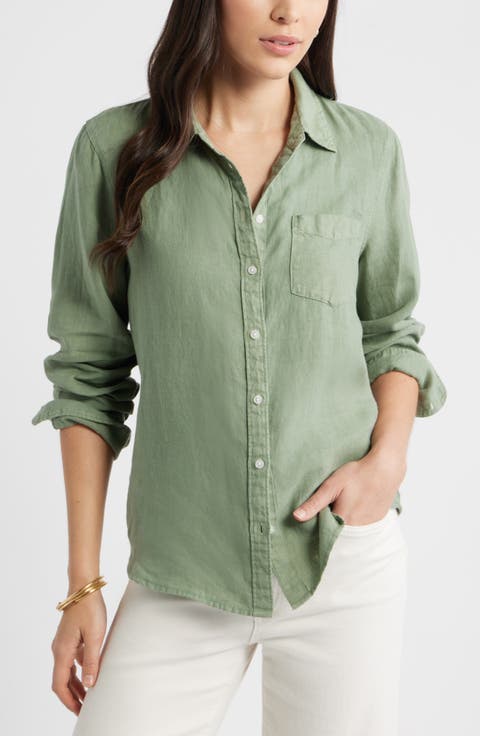 Casual Linen Button-Up Shirt