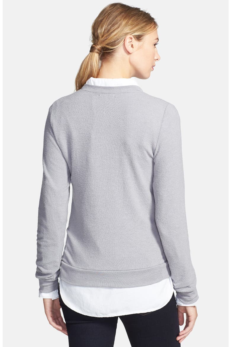 'Yummy" Fleece Sweatshirt, Alternate, color, YES PRINT SILVER
