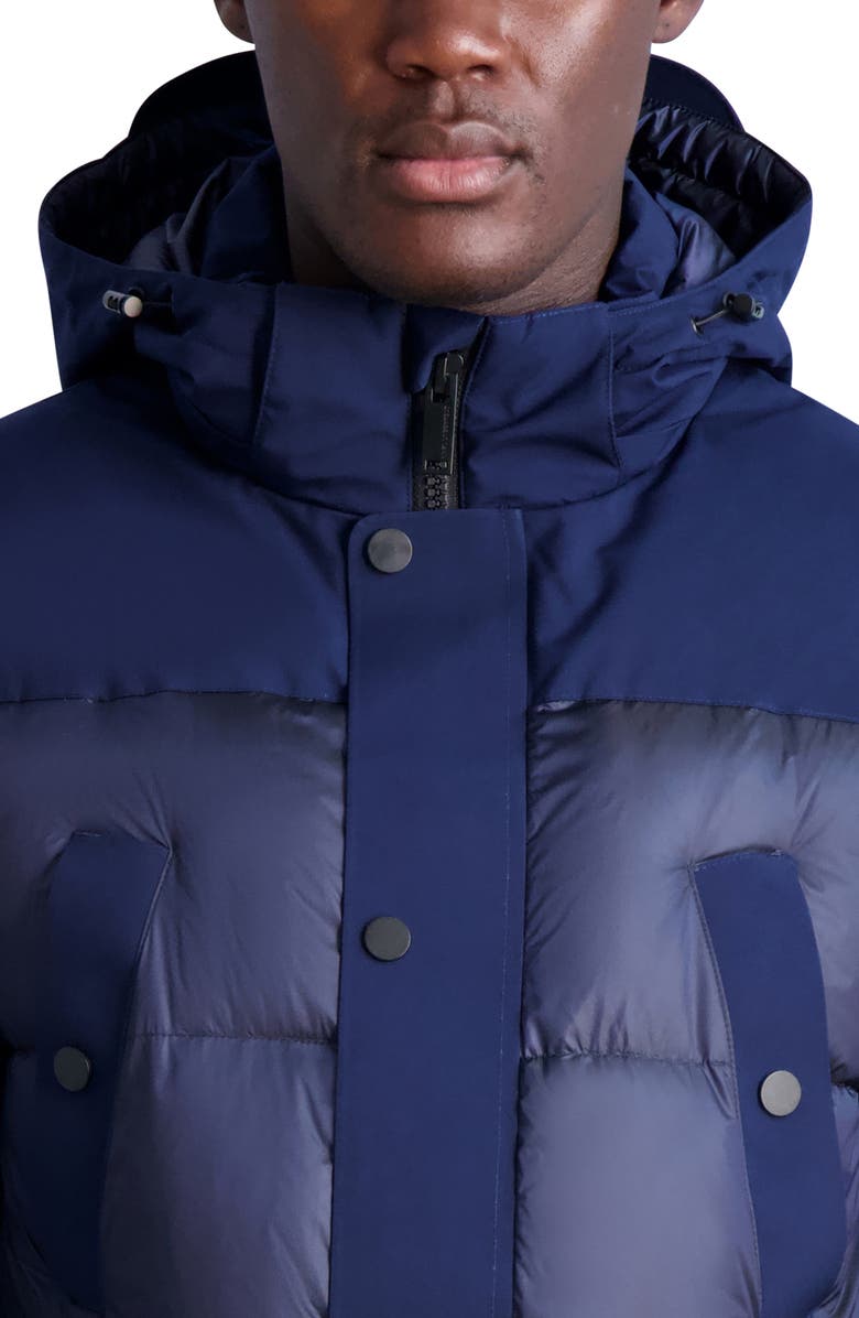 KARL LAGERFELD PARIS Quilted Coat, Alternate, color, Navy