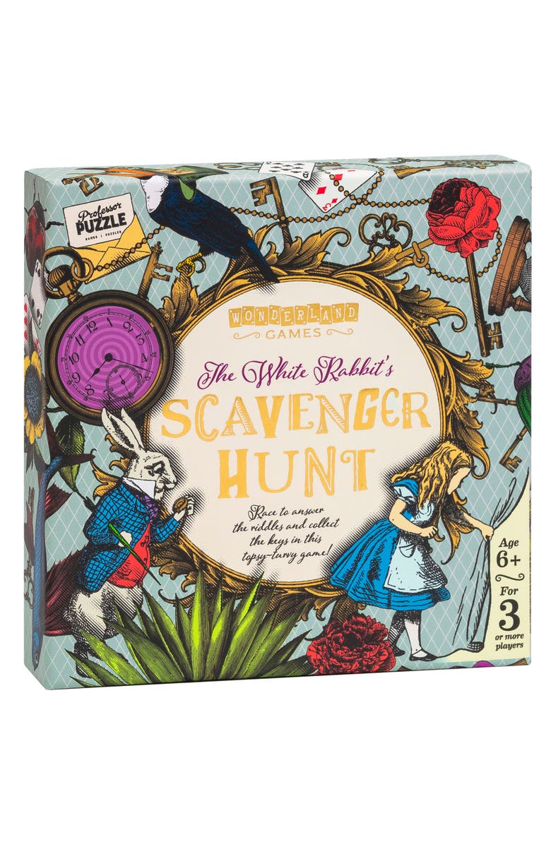 Professor Puzzle White Rabbit
s Scavenger Hunt Wonderland Game Riddles Keys 6+, Main, color, Multicolored