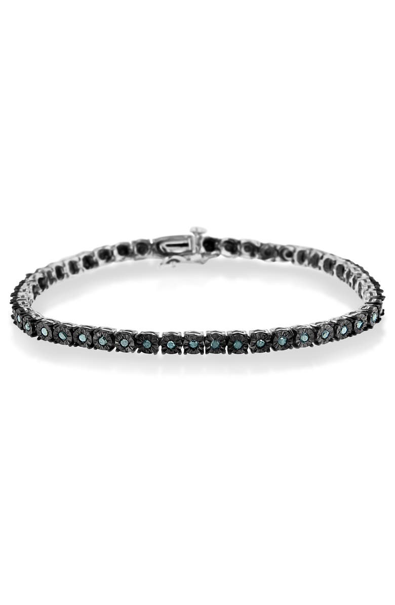 Haus of Brilliance Black Rhodium Plated Silver 1.0 Cttw Diamond Miracle Tennis Bracelet, Main, color, White
