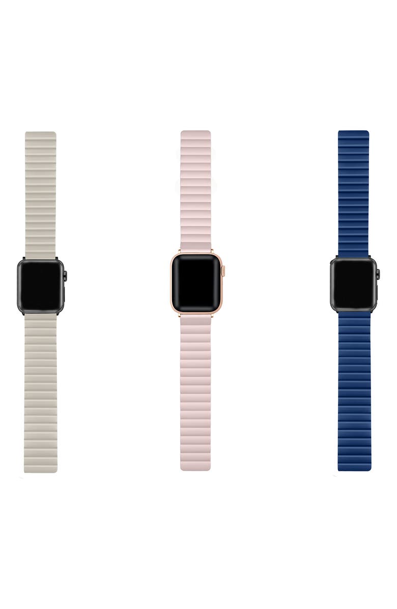 The Posh Tech Assorted 3-Pack Silicone Apple Watch<sup>®</sup> Watchbands, Alternate, color, Assorted