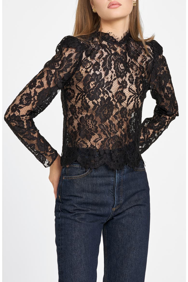Nell Lace Top, Alternate, color, BLACK