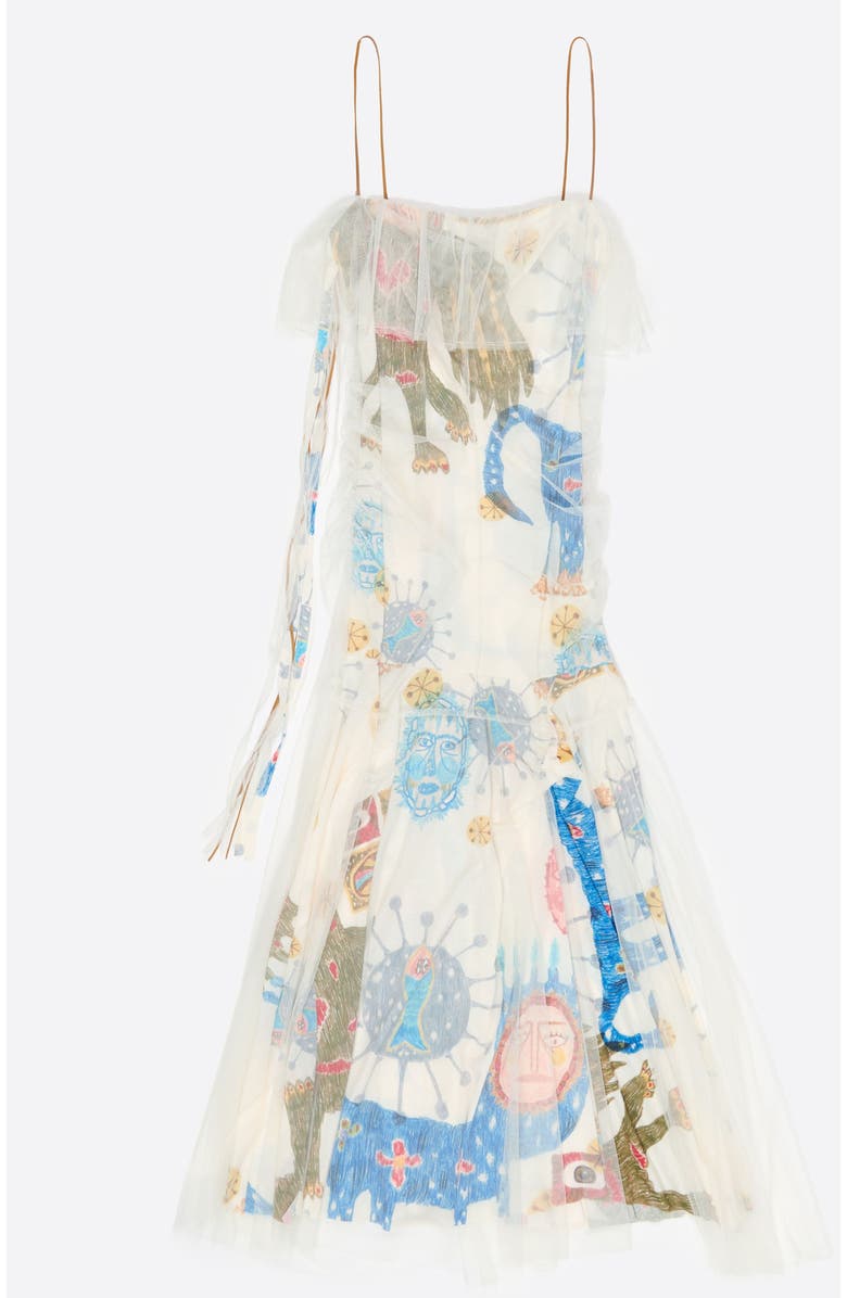 Bimba y Lola Long Mask Dress, Alternate, color, Mask Big Ivory