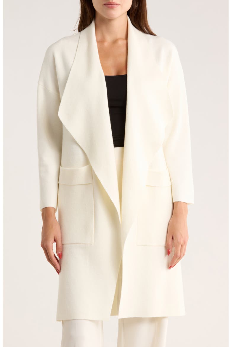 Andrea Open Front Long Cardigan, Main, color, EGRET
