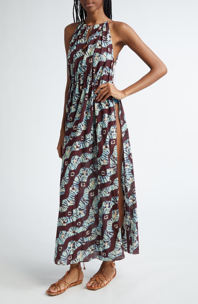 Ulla Johnson Cora Tie Neck Cover-Up Dress, Alternate, color, 