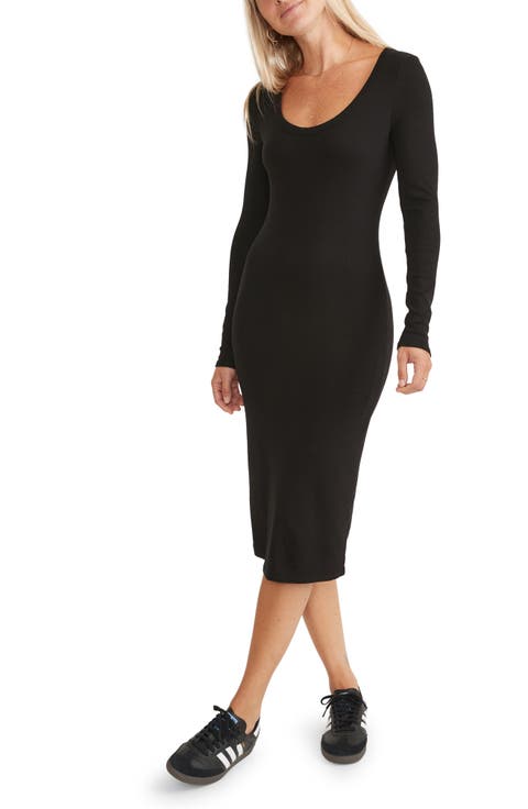 Lexi Rib Long Sleeve Body-Con Midi Dress