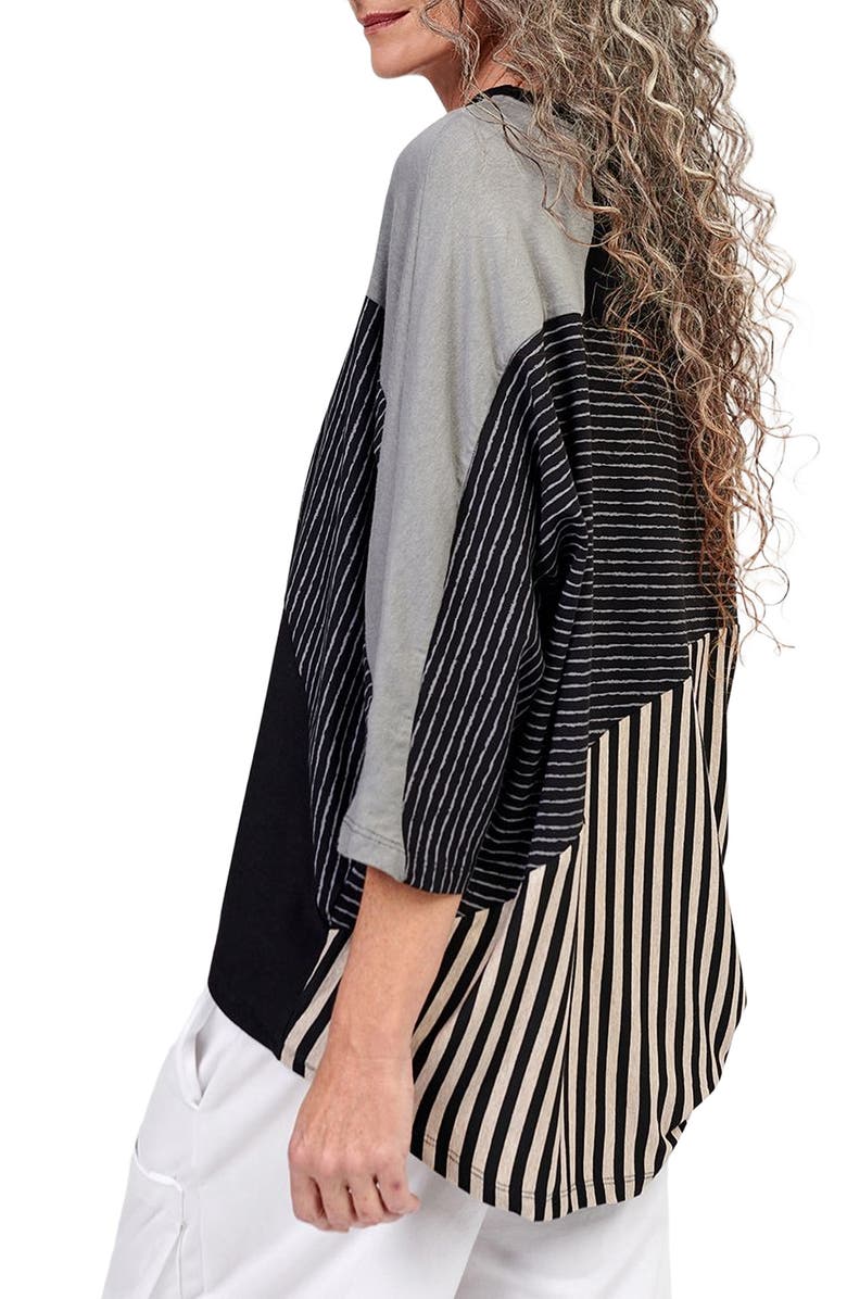 Alembika Jersey stripes patchwork crew neck tee, Alternate, color, 