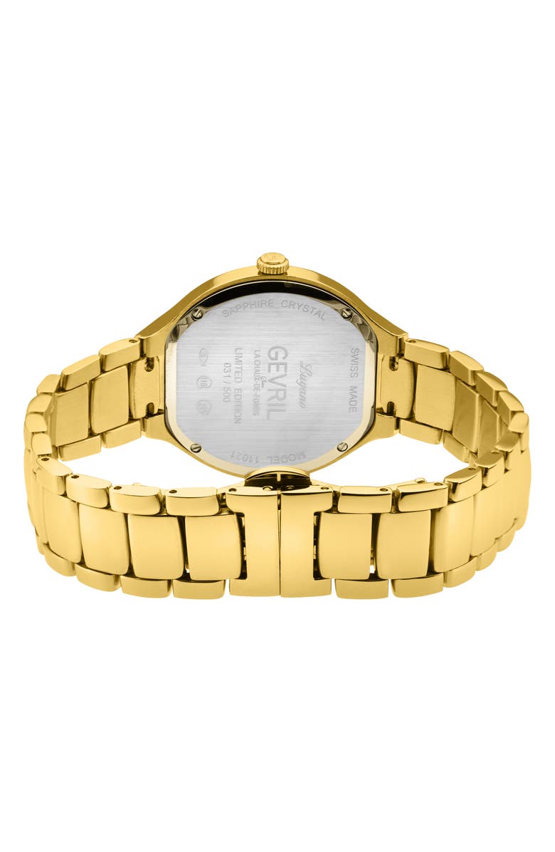 GEVRIL Lugano Swiss Diamond Watch, 35mm - 0.1ct., Alternate, color, Gold