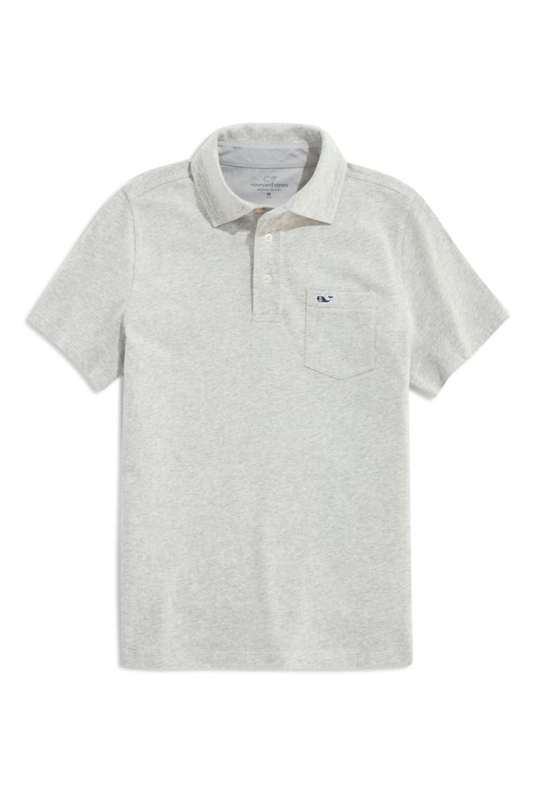 Kids' Solid Cotton Polo, Main, color, LIGHT GREY HEATHER