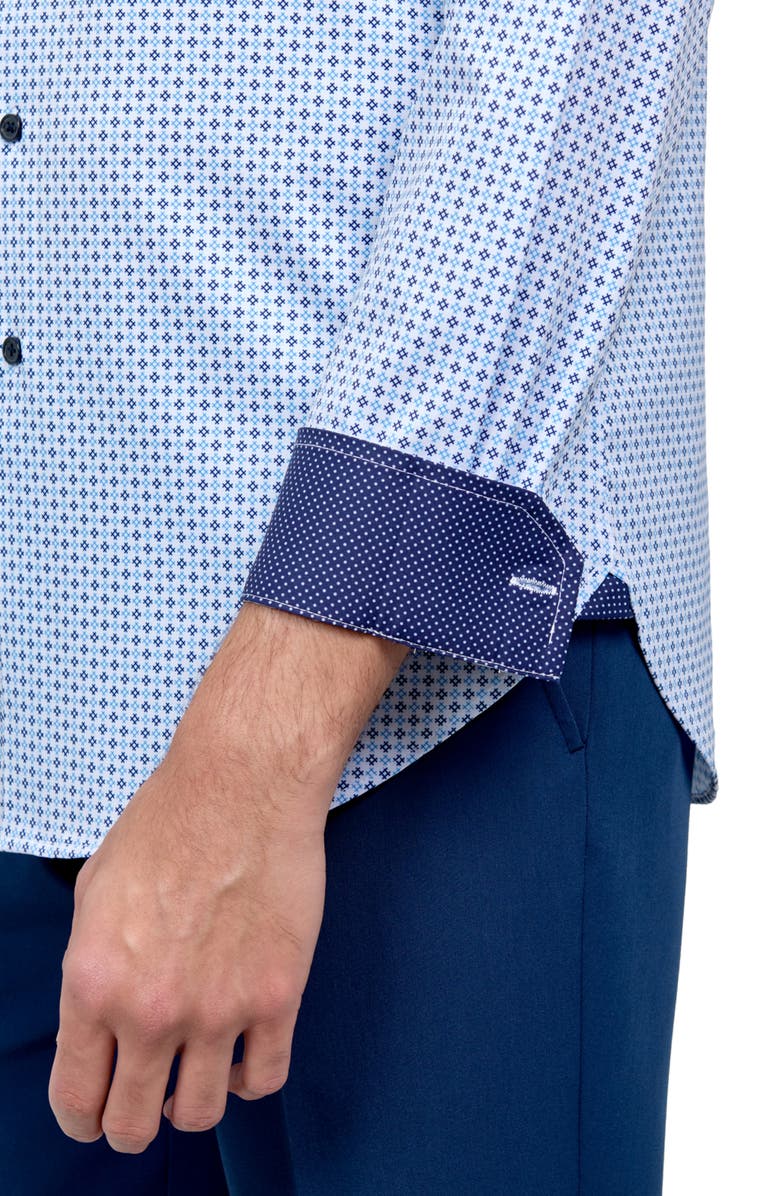 W.R.K Slim Fit Geometric Print Recycled Performance Stretch Dress Shirt, Alternate, color, 