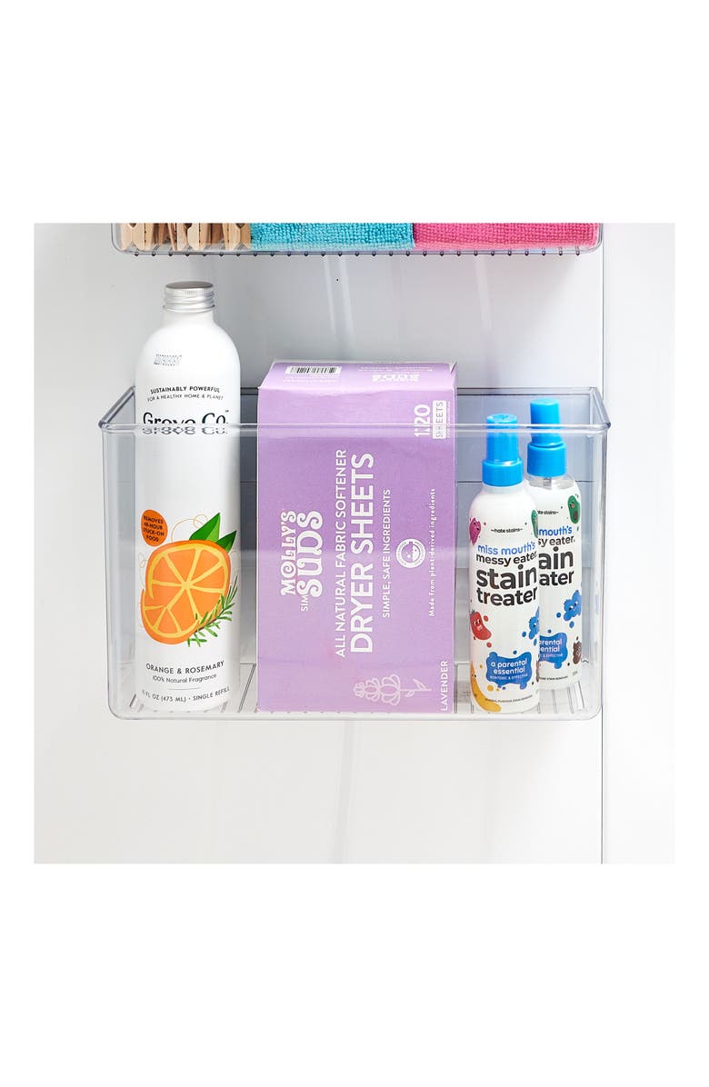 iDesign Magnetic Organizer Bins for Laundry Room - Set of 4 - Clear, Alternate, color, Clear/Marshmallow