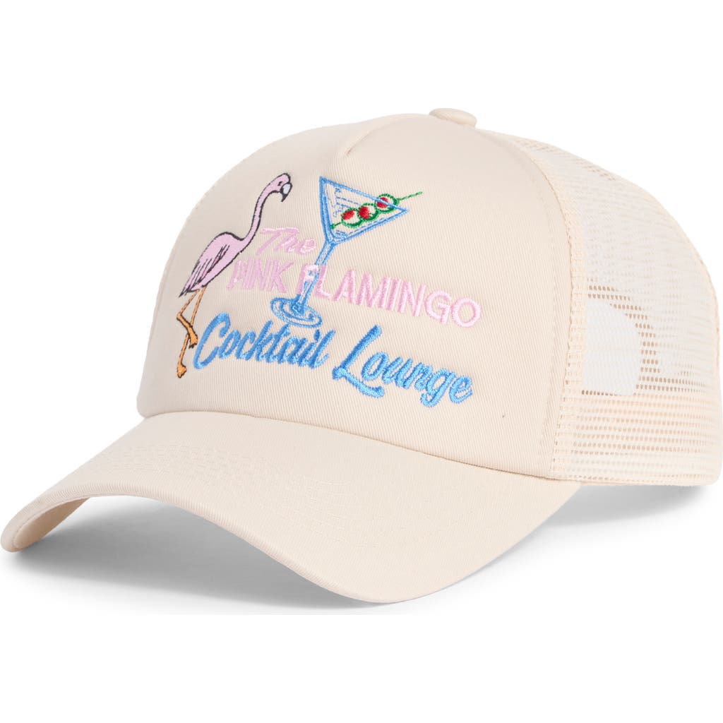 Worn/west The Pink Flamingo Trucker Hat In Sand