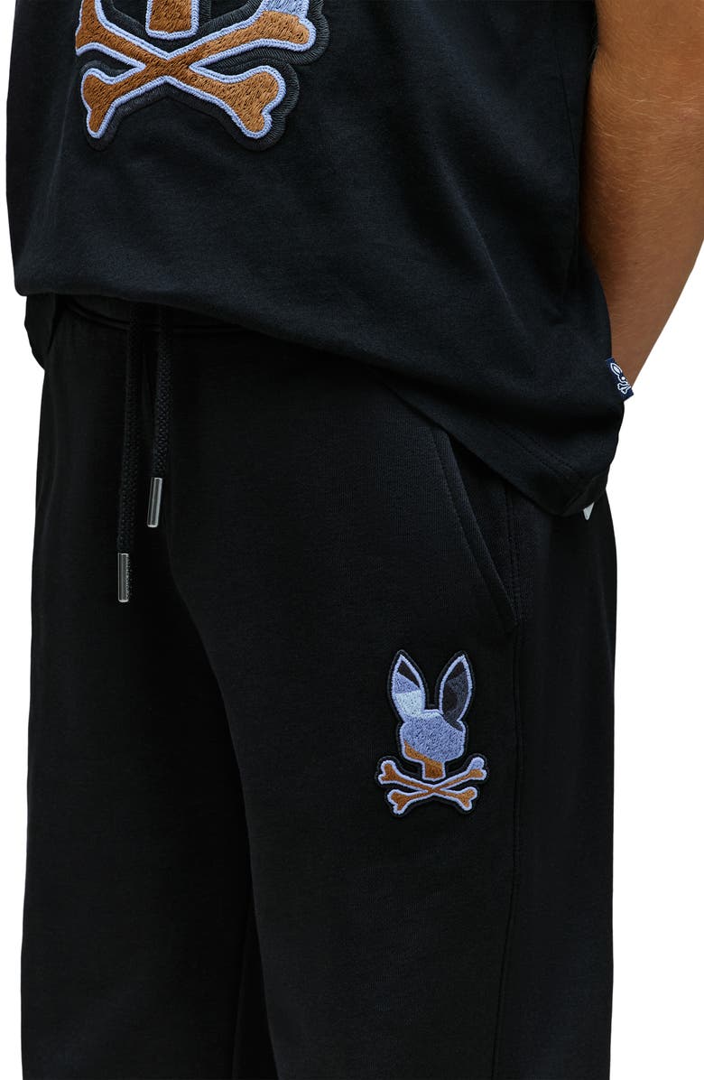 Psycho Bunny Kids' Dante Embroidered Graphic Sweatpants, Alternate, color, Black