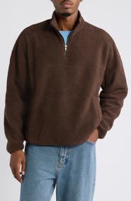 BP. Faux Shearling Quarter Zip Pullover