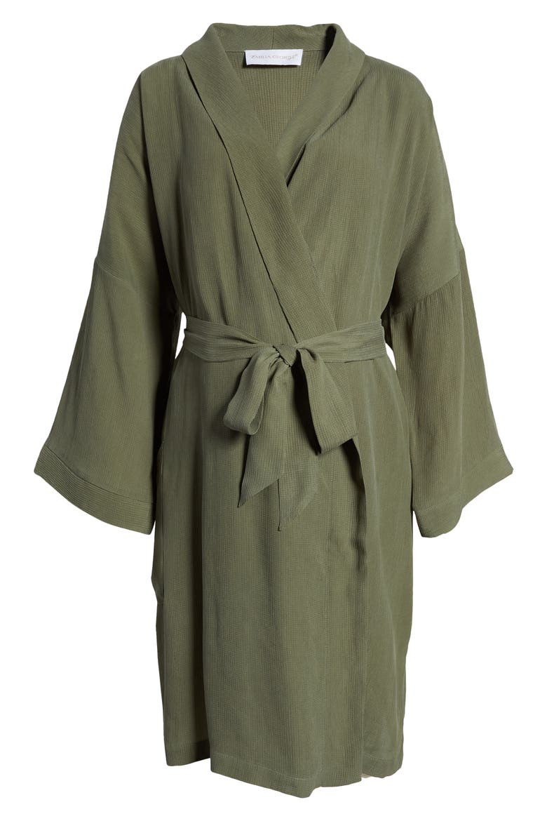 Maternity Robe & Face Mask Set, Alternate, color, OLIVE GREEN
