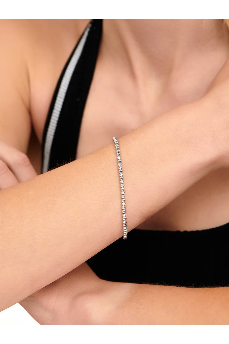 3mm Beaded Ball Chain Bracelet in Rhodium Plated Sterling Silver, Alternate, color, Silver