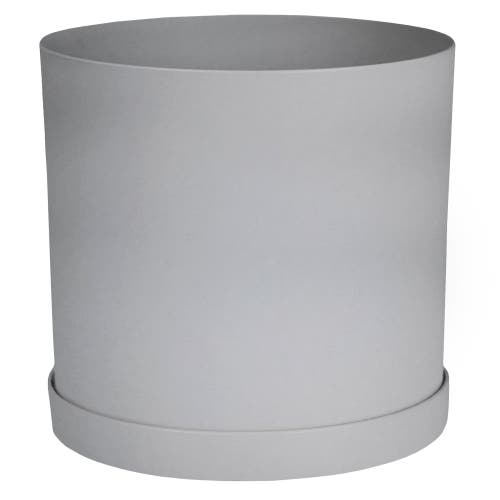 Bloem 12 Inch Mathers Round Planter With Saucer Tray In Gray