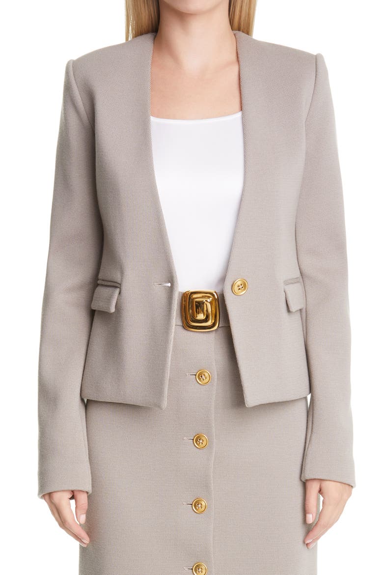 Ottoman Knit Wool Jacket, Main, color, CLAY