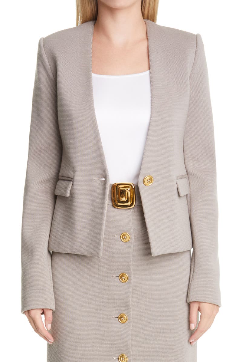 St. John Collection Ottoman Knit Wool Jacket, Main, color, 