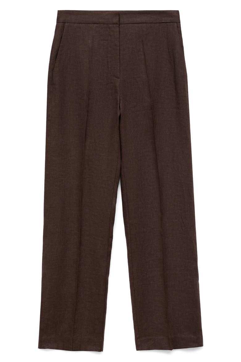 Tempoli Pleat Front Linen Pants, Main, color, BROWN