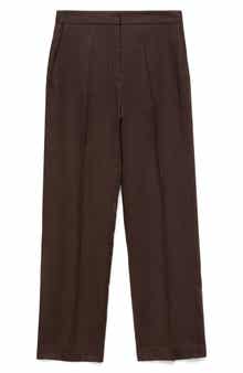 MANGO Tempoli Pleat Front Linen Pants