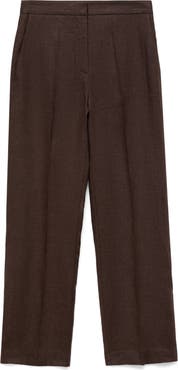 MANGO Tempoli Pleat Front Linen Pants