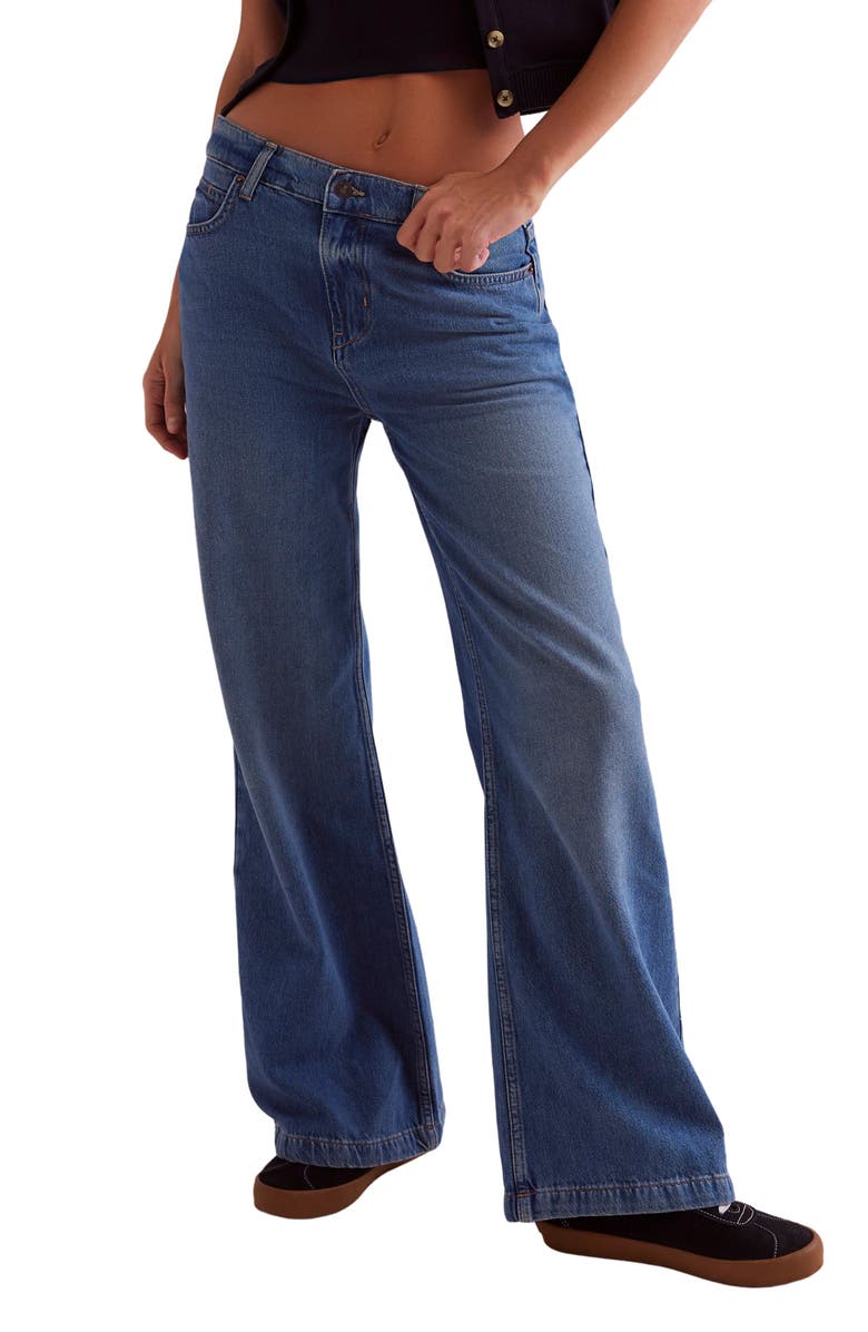 Free People Stride High Waist Wide Leg Jeans, Main, color, Walk Away