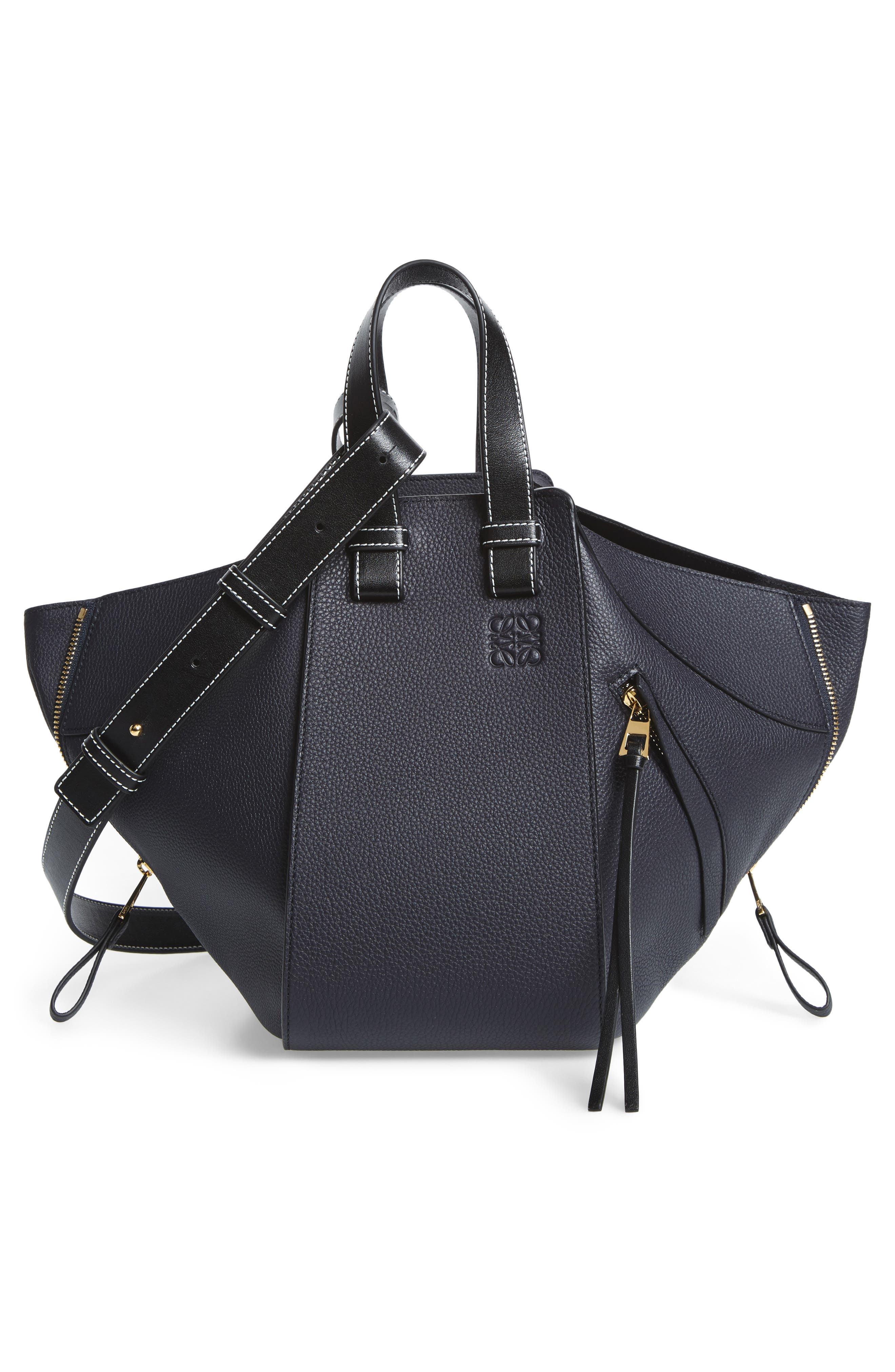 Hammock Small Pebbled Leather Hobo, Alternate, color, MIDNIGHT BLUE/ BLACK