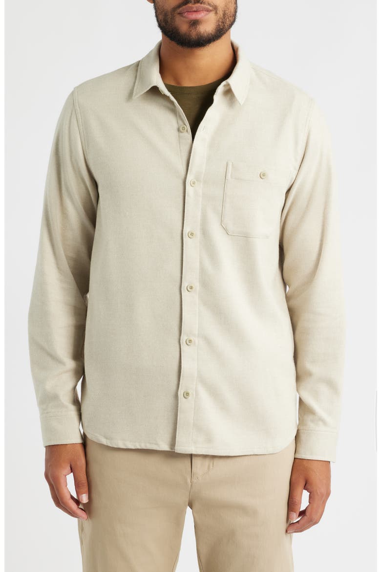 SeaWool Flannel Button-Up Shirt, Alternate, color, SANDSTONE