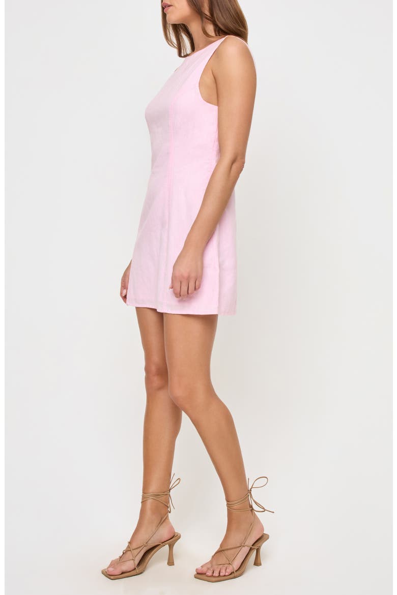 Oceanside Linen & Cotton Cover-Up Minidress, Alternate, color, ROSEWATER