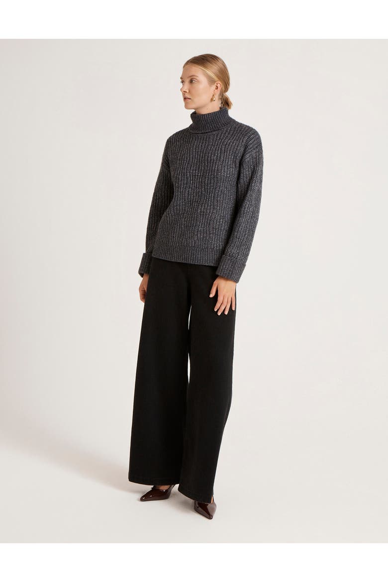 Albie Roll Neck Knitted Jumper, Alternate, color, Charcoal