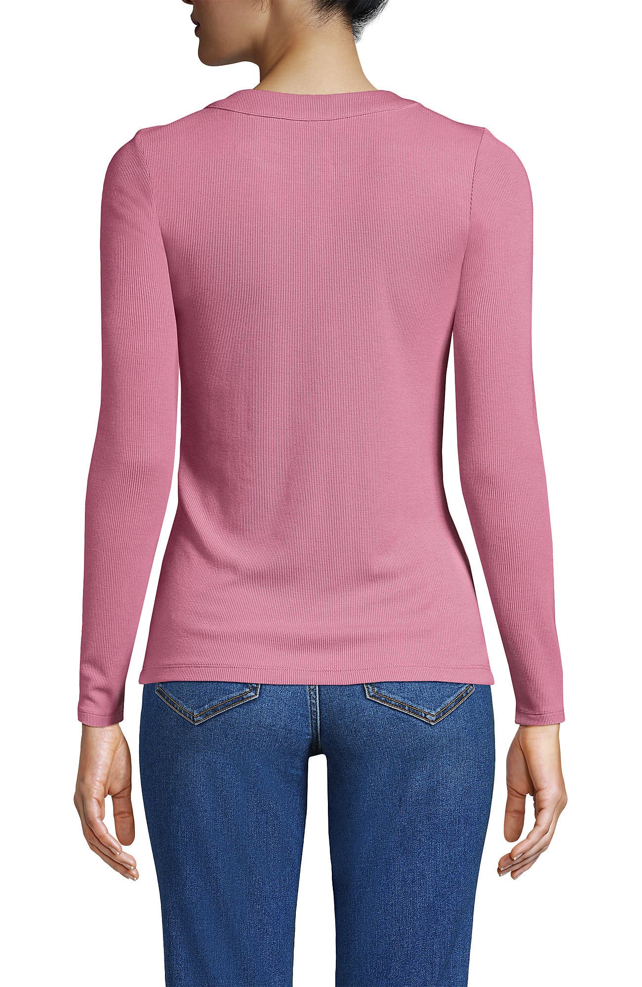 Drapey Rib Skimming Long Sleeve Henley - image 4