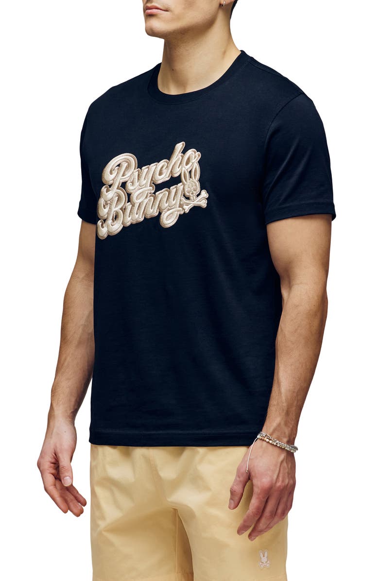 Psycho Bunny Elias Appliqué Logo T-Shirt, Alternate, color, Black