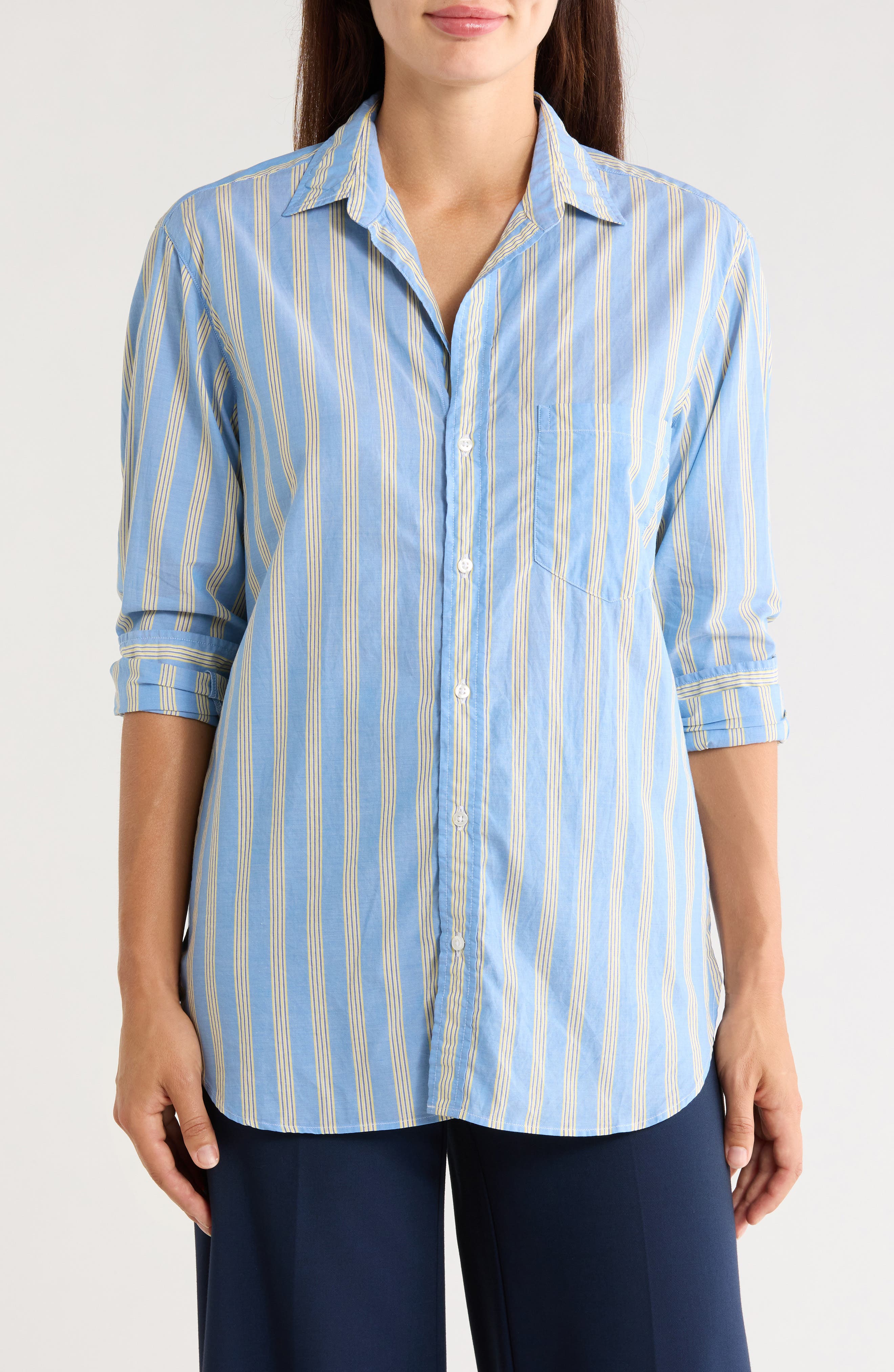 Joedy Striped Cotton Boyfriend Shirt