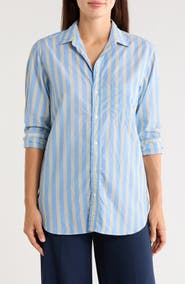 Frank & Eileen Joedy Striped Cotton Boyfriend Shirt