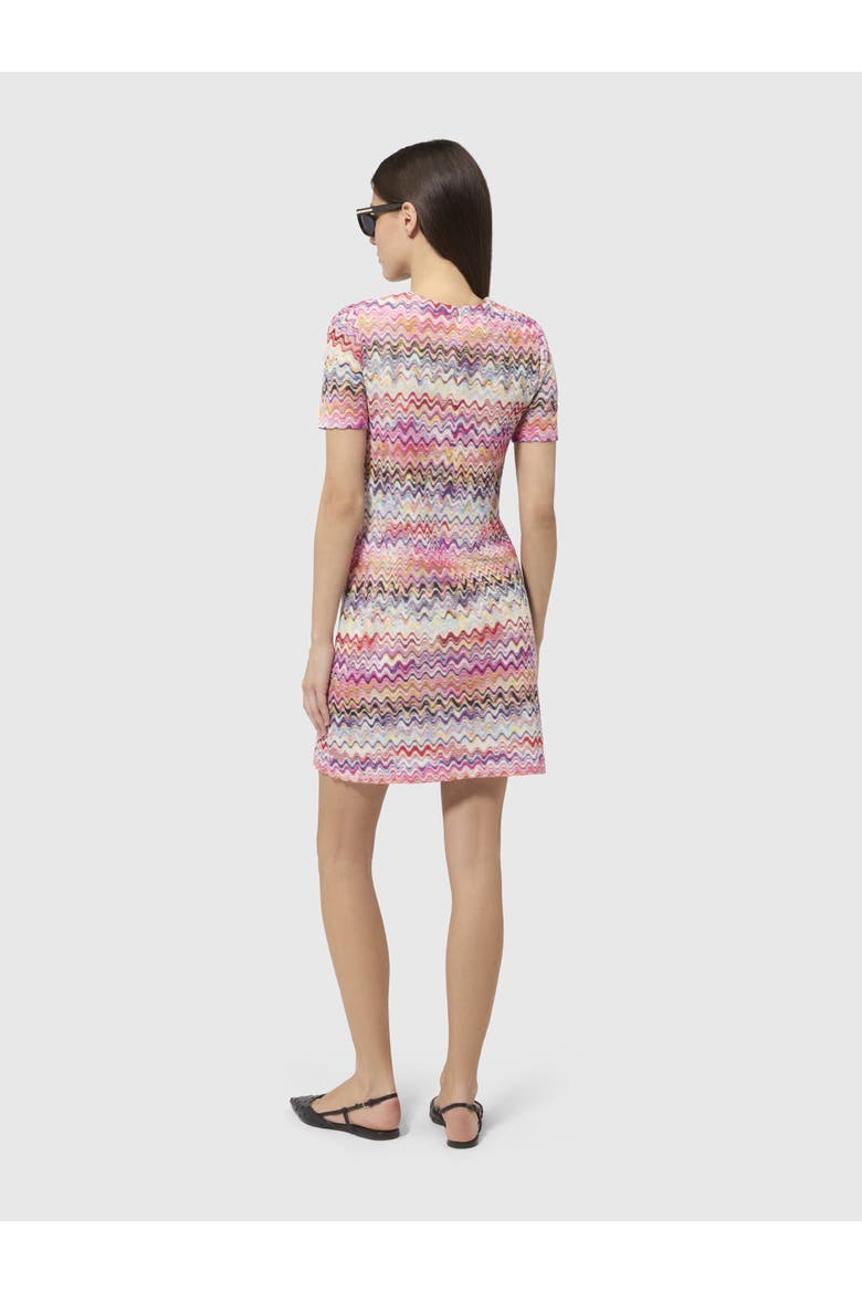 Short Short-sleeve Dress, Alternate, color, Pink & Multicoloured