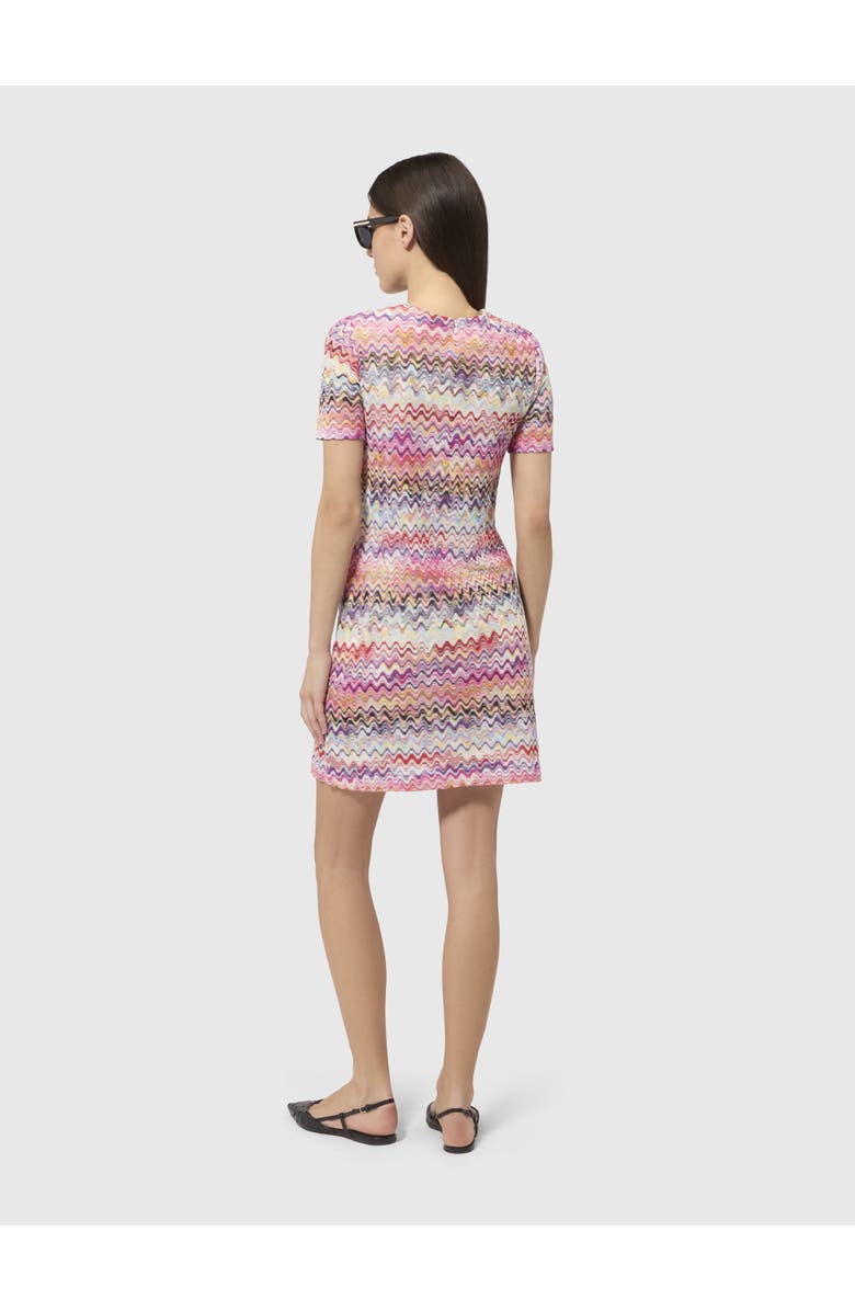 Missoni Short Short-sleeve Dress, Alternate, color, Pink & Multicoloured
