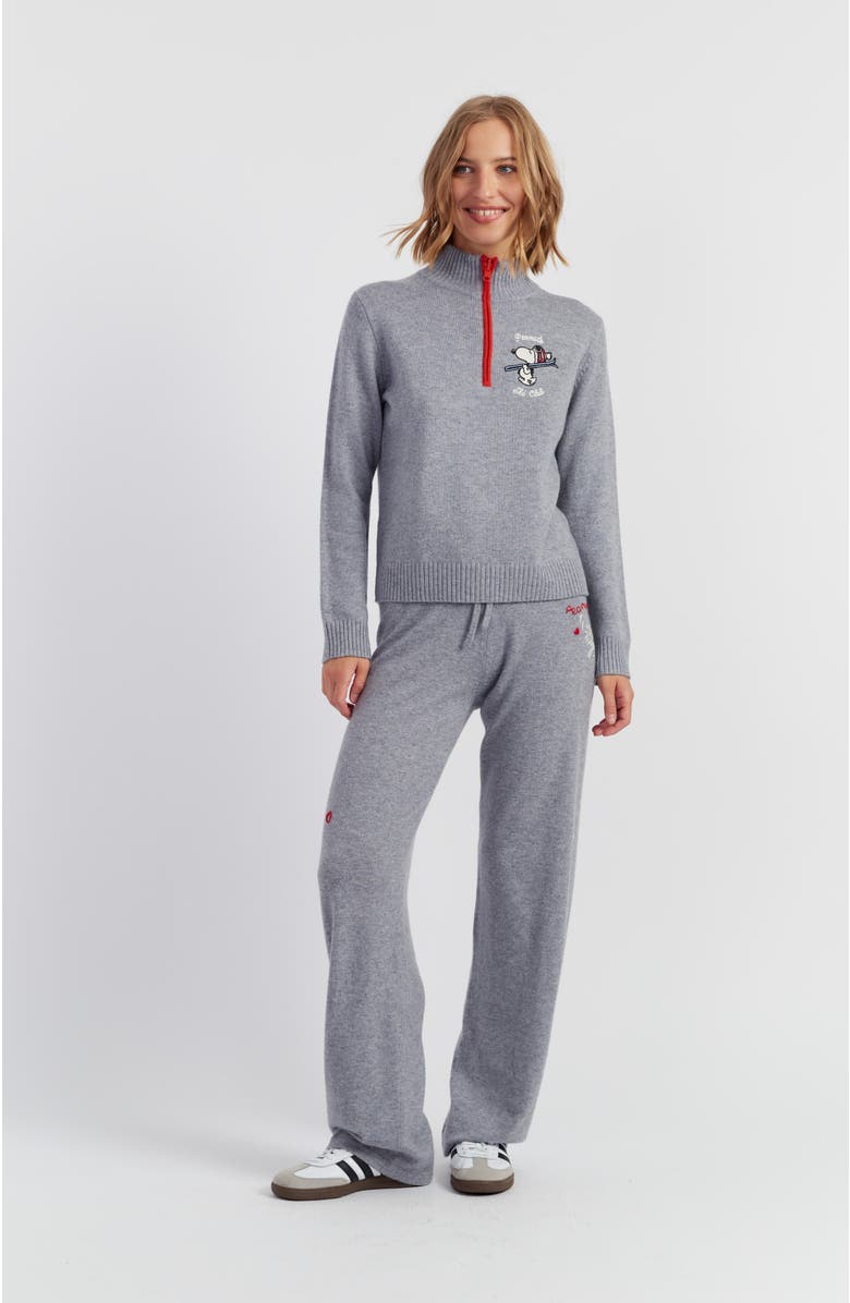 Chinti & Parker Wool-Cashmere Snoopy Ski Zip Sweater, Alternate, color, 