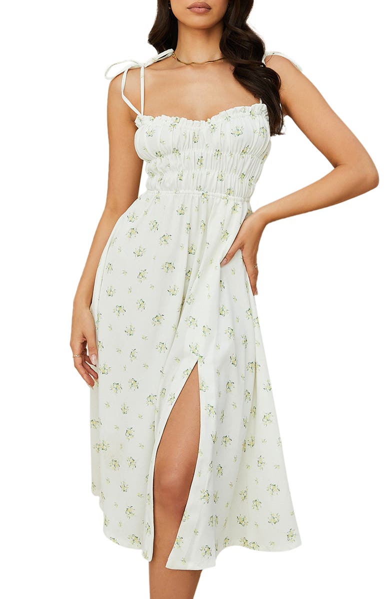 HOUSE OF CB Christabel Shirred Midi Dress, Alternate, color,