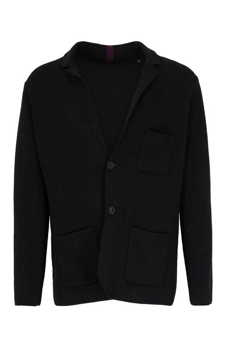 Lords of Harlech Jacob Merino Wool Sweater Blazer, Main, color, Black