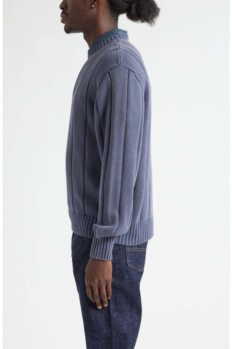 Drop Needle Cotton Sweater, Alternate, color, DEEP BLUE