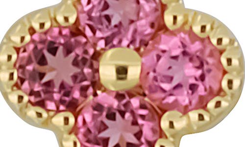 Bony Levy Clover Pink Tourmaline Stud Earrings In 14k Yellow Gold