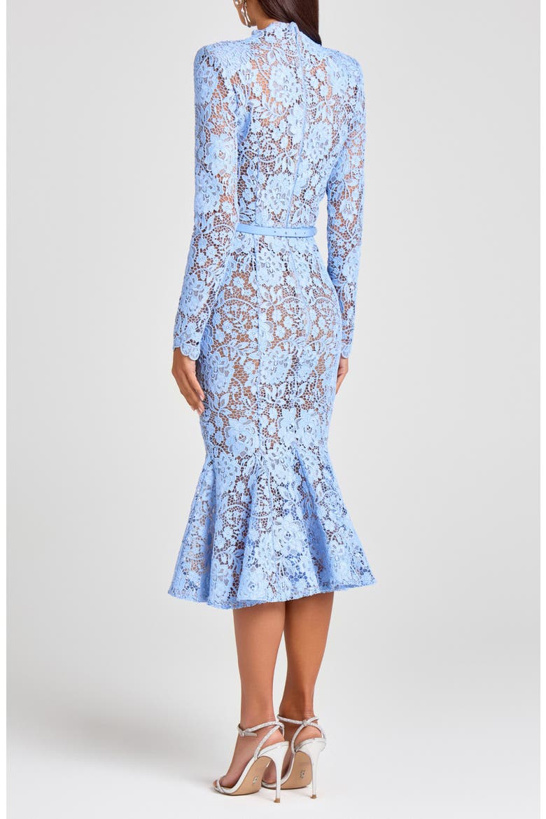 Juliette Long Sleeve Lace Cocktail Dress, Alternate, color, BLUE
