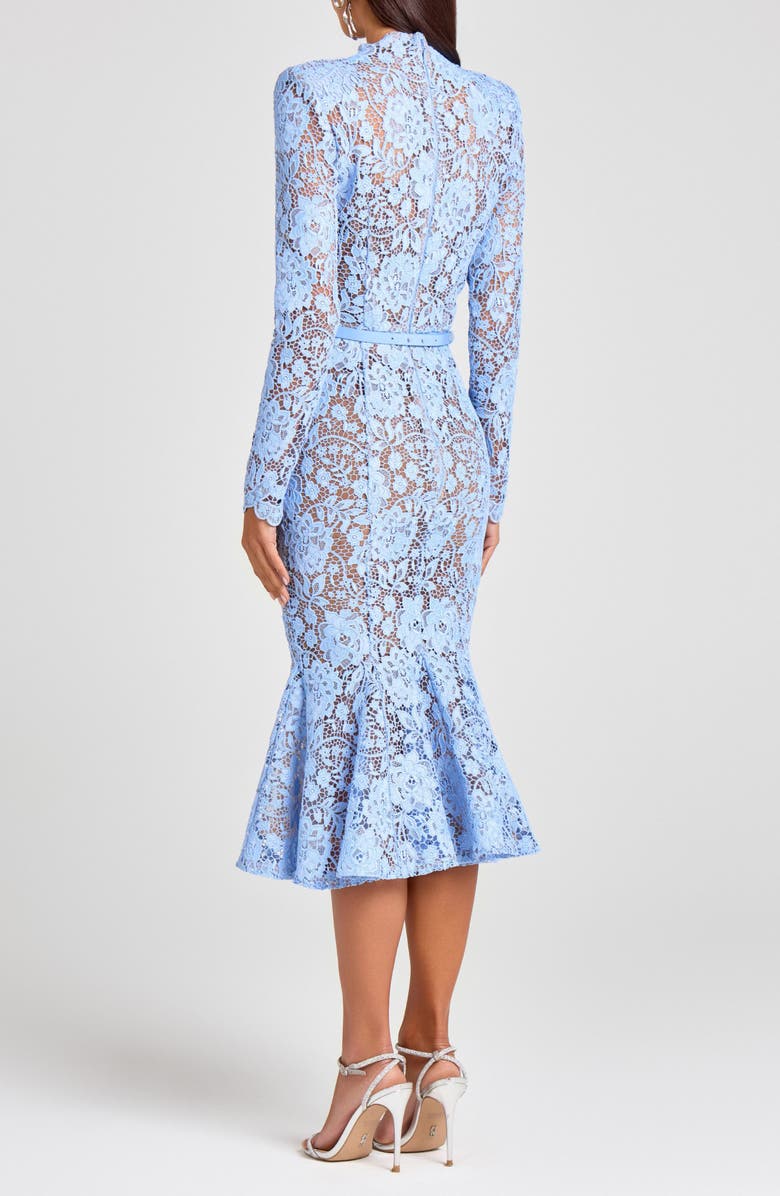 NADINE MERABI Juliette Long Sleeve Lace Cocktail Dress, Alternate, color, Blue