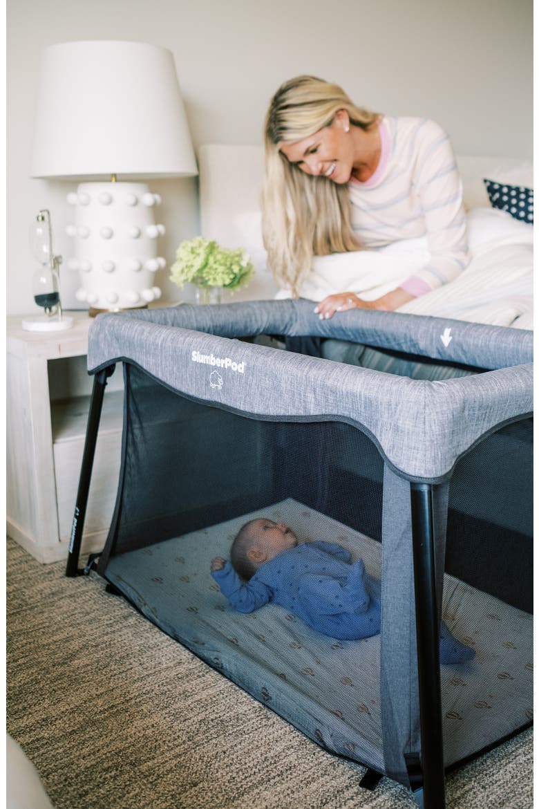 SlumberGo Travel Playard, Alternate, color, GRAY