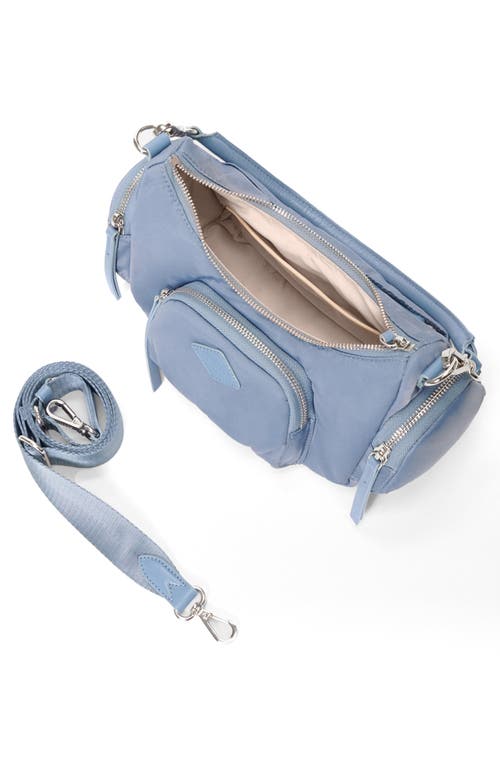 Mz Wallace Medium Chelsea Nylon Shoulder Bag In Stone Blue