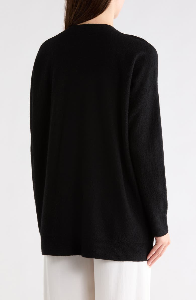 Eileen Fisher V-Neck Wool Sweater, Alternate, color, Black