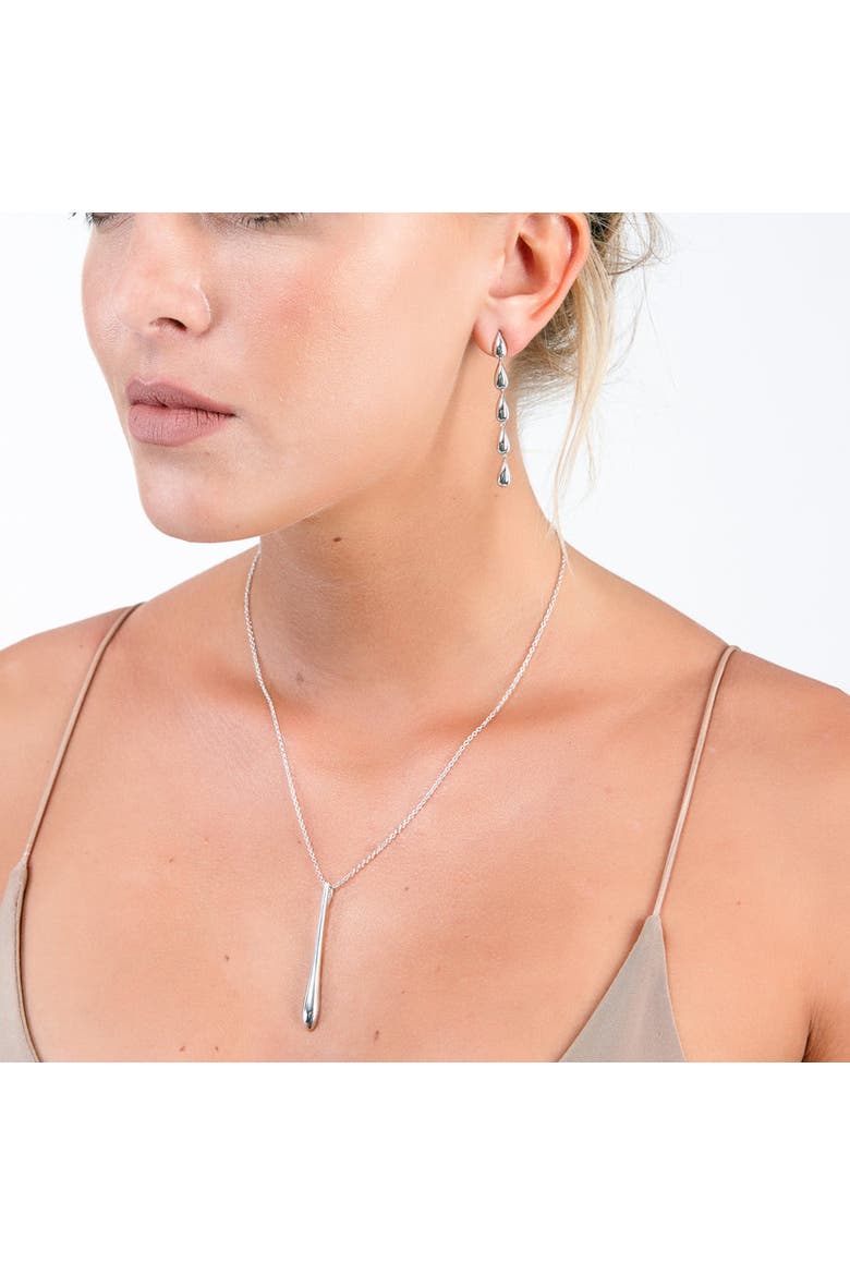 Solid Tear Drop Pendant, Alternate, color, Sterling Silver